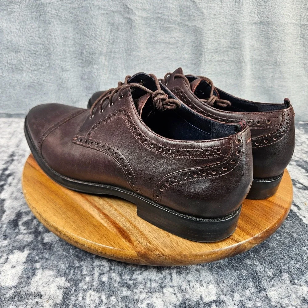 Cole Haan Jefferson Grand 2.0 Oxford Shoes Mens 10.5 M Brown Leather Cap Toe